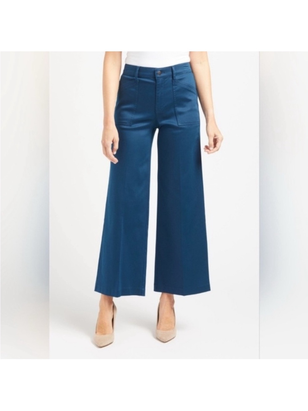 Evereve Beth Wide Leg Pant in Peacock Blue size 24